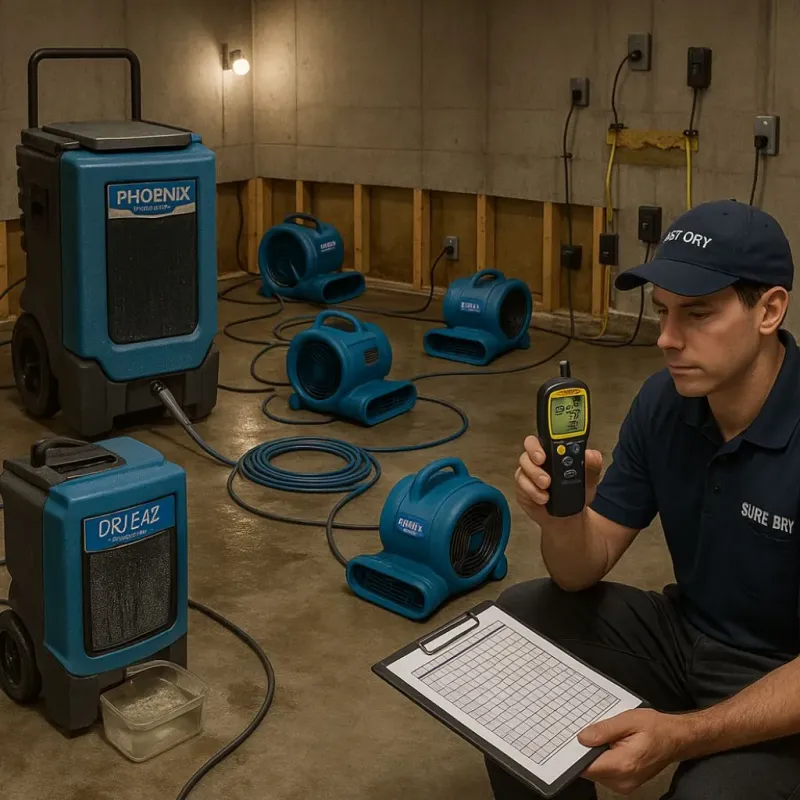 Structural Drying and Dehumidification process in Winnett, MT
